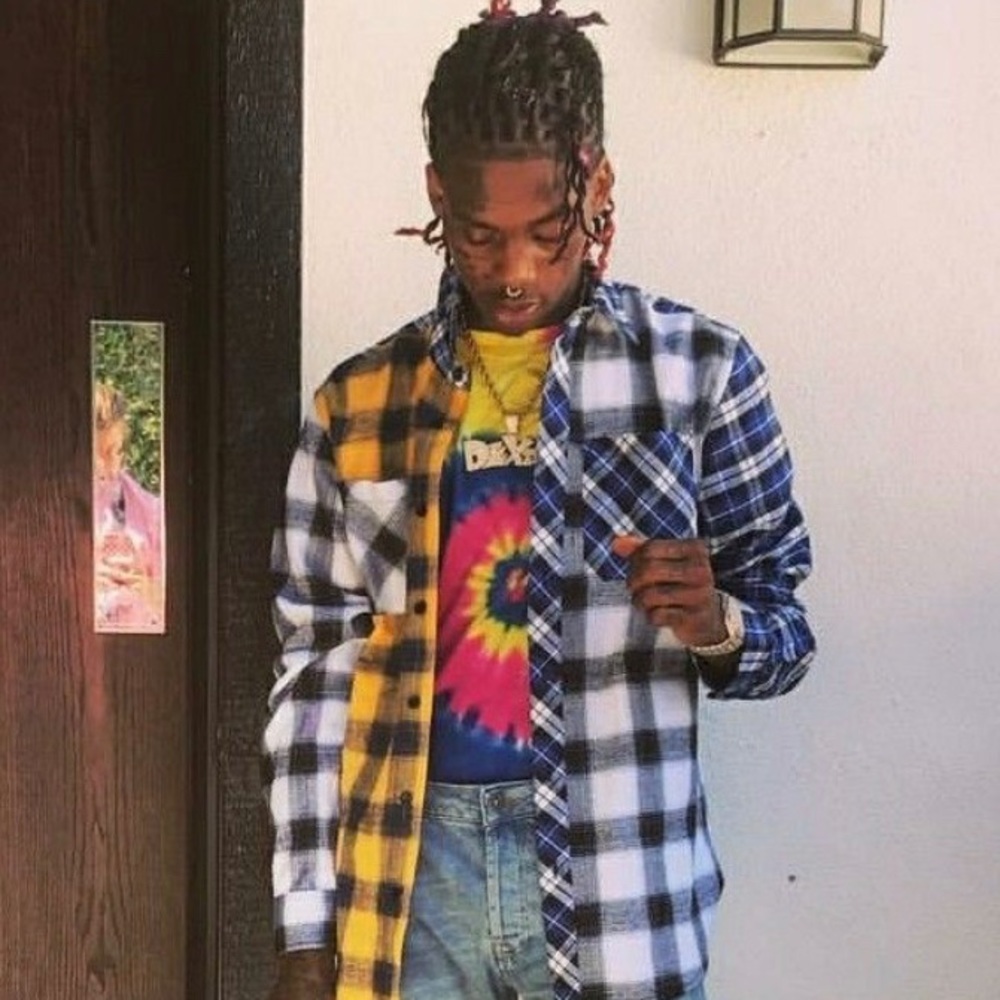 Ineffable Color Block Flannel Button Up/ Down Shi… - image 4